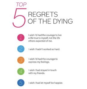 Bronnie Ware, regrets of the dying, top 5, choose your hard